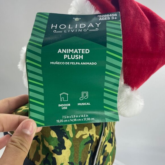 Gemmy Camo Santa Claus Military Animated Plush Musical NWT Party in the USA - Picture 3 of 10